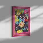 Woman In Love Devil Printed Illusion Frame Pink