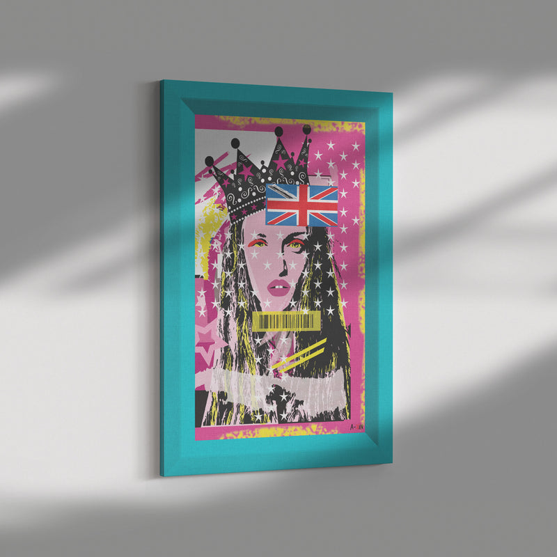 Woman In Love England Printed Illusion Frame Blue
