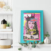 Woman In Love England Printed Illusion Frame Blue