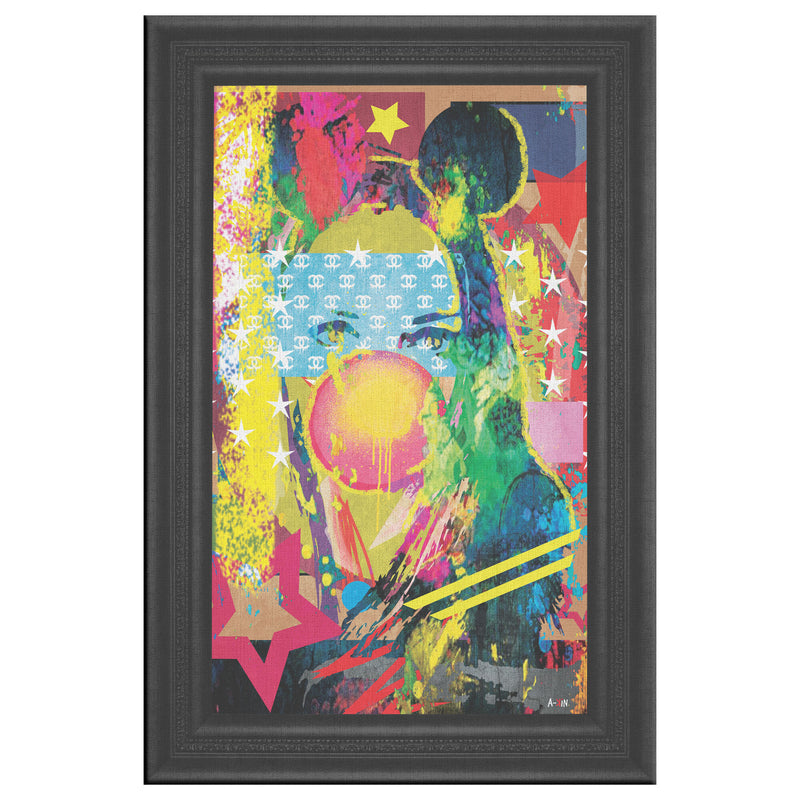 Woman In Love Mickey Printed Illusion Frame Black
