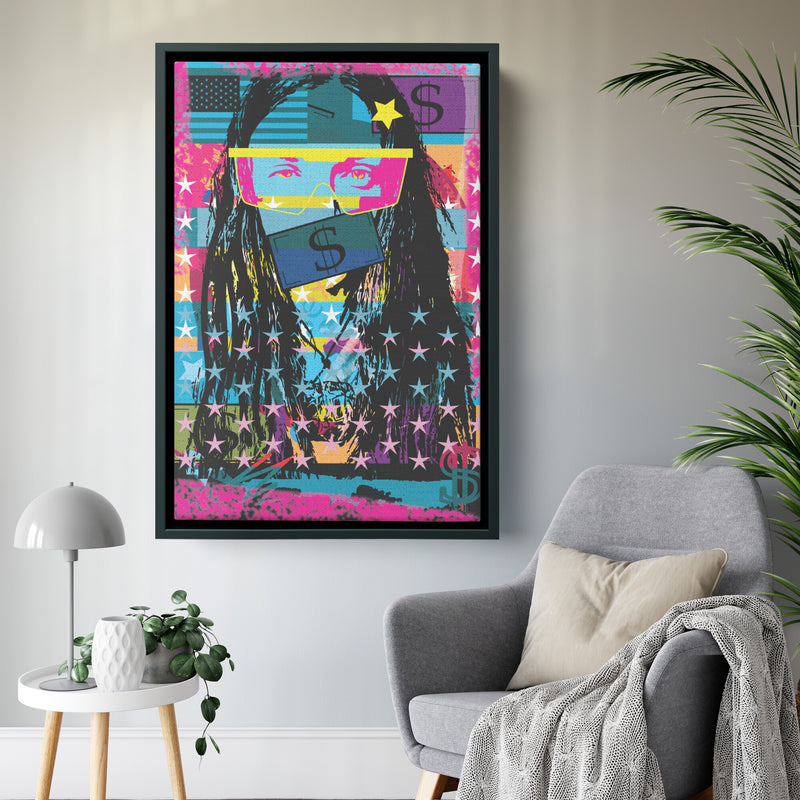 Woman In Love Money Wood Frame