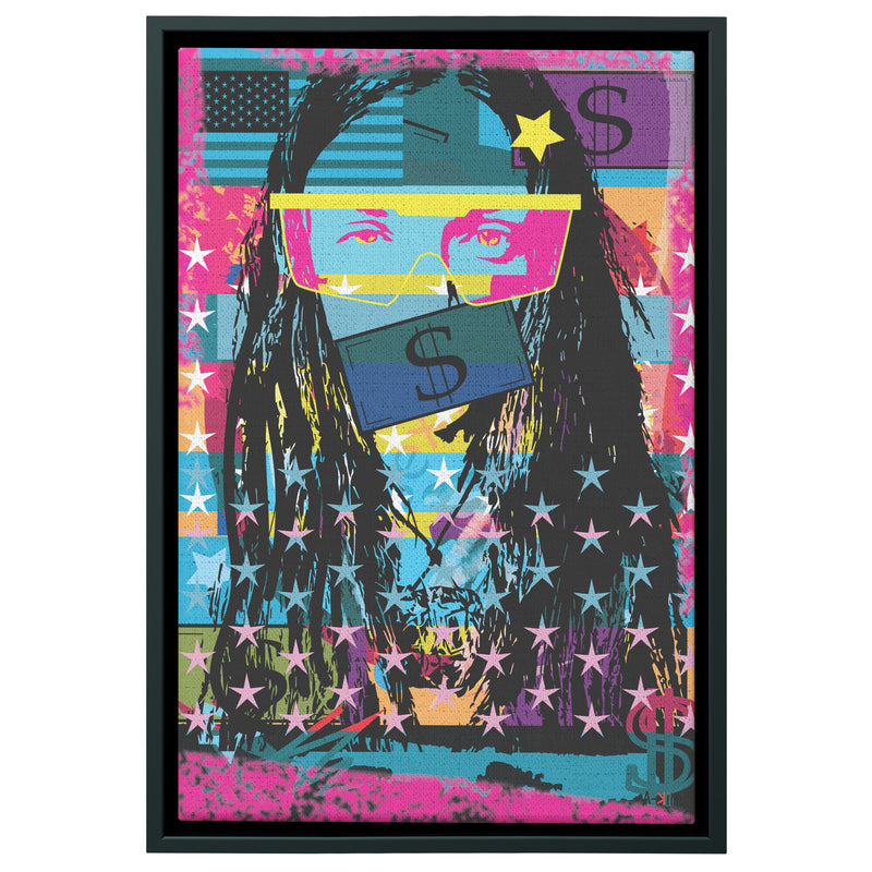 Woman In Love Money Wood Frame