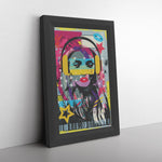 Woman In Love Music Printed Illusion Frame Black