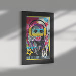 Woman In Love Music Printed Illusion Frame Black