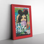 Woman In Love Party Printed Illusion Frame Red