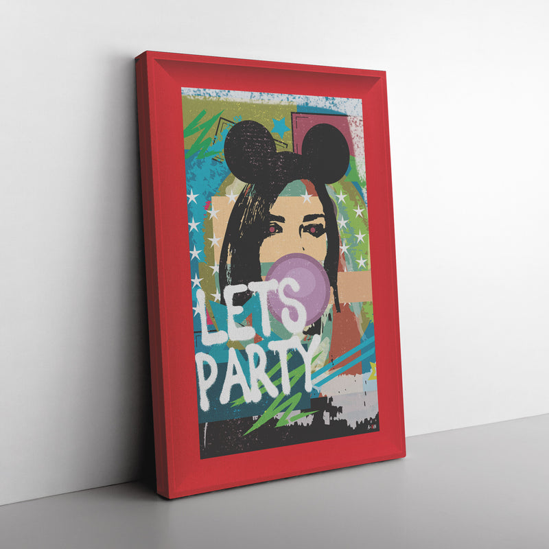 Woman In Love Party Printed Illusion Frame Red
