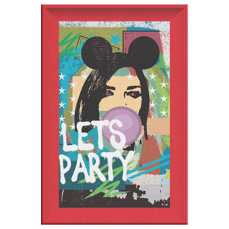 Woman In Love Party Printed Illusion Frame Red