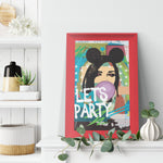 Woman In Love Party Printed Illusion Frame Red