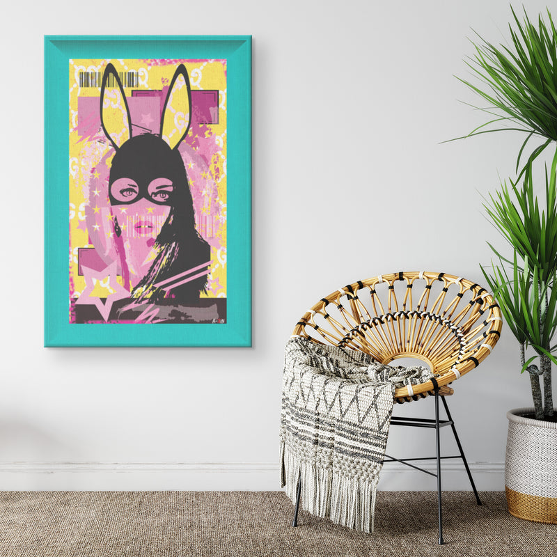 Woman In Love Playboy Printed Illusion Frame Blue