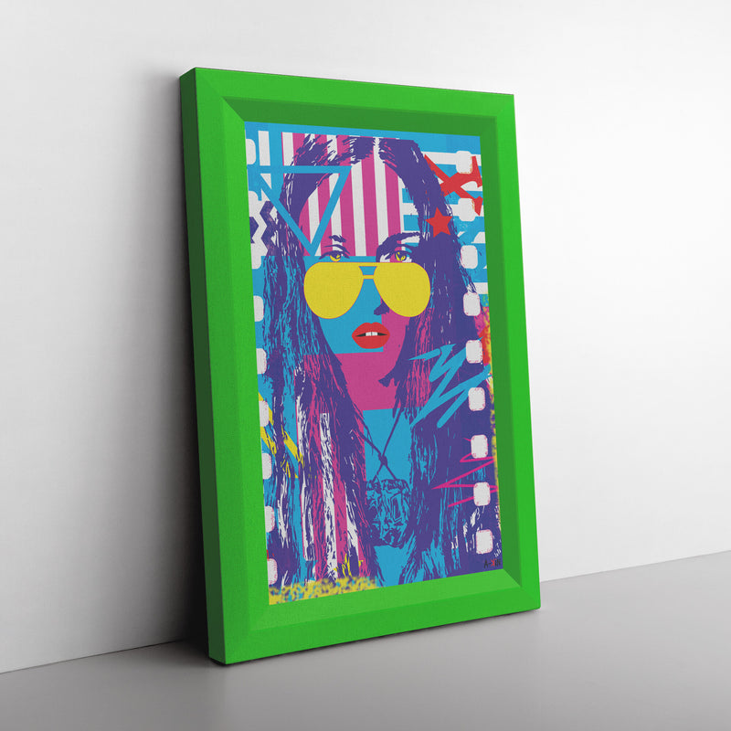 Woman In Love Pop Printed Illusion Frame Green