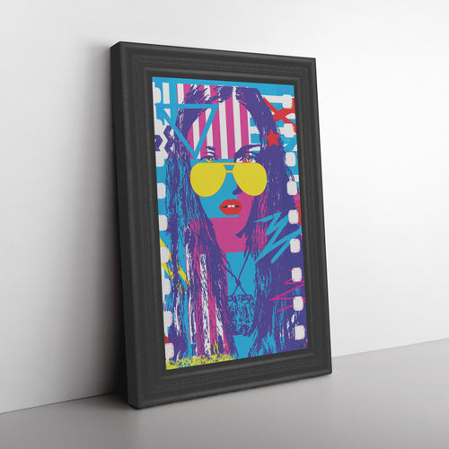 Woman In Love Pop Printed Illusion Frame Black