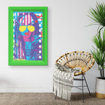 Woman In Love Pop Printed Illusion Frame Green