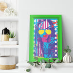 Woman In Love Pop Printed Illusion Frame Green