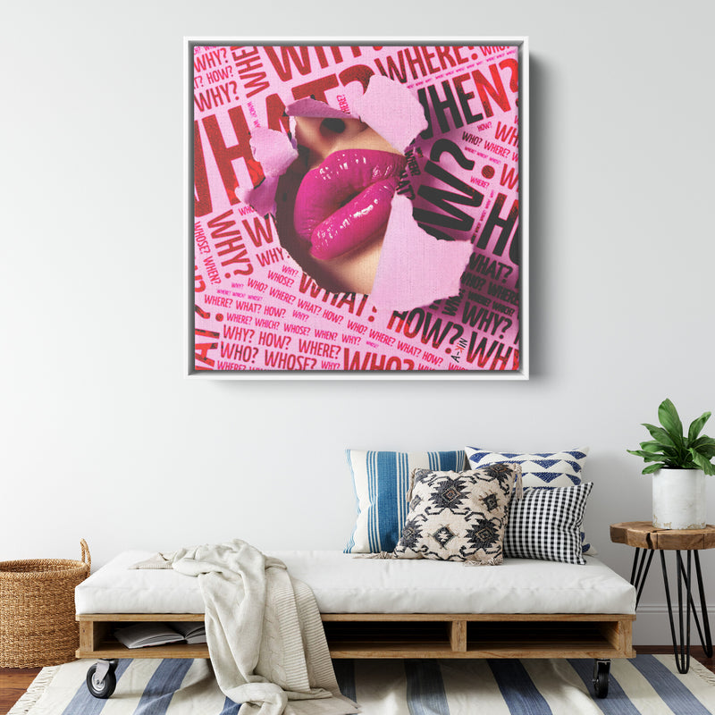 Words Kiss Wood Frame