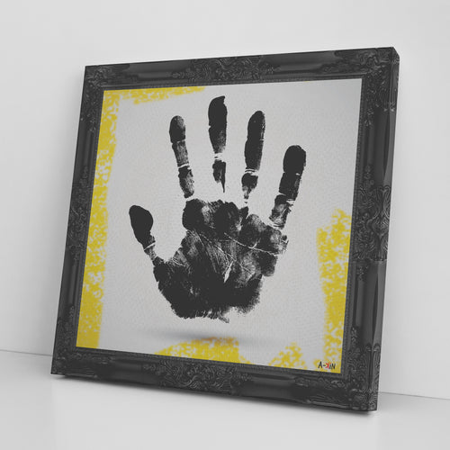 Yellow Hand Printed Illusion Frame Black