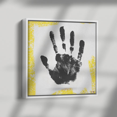 Yellow Hand Wood Frame
